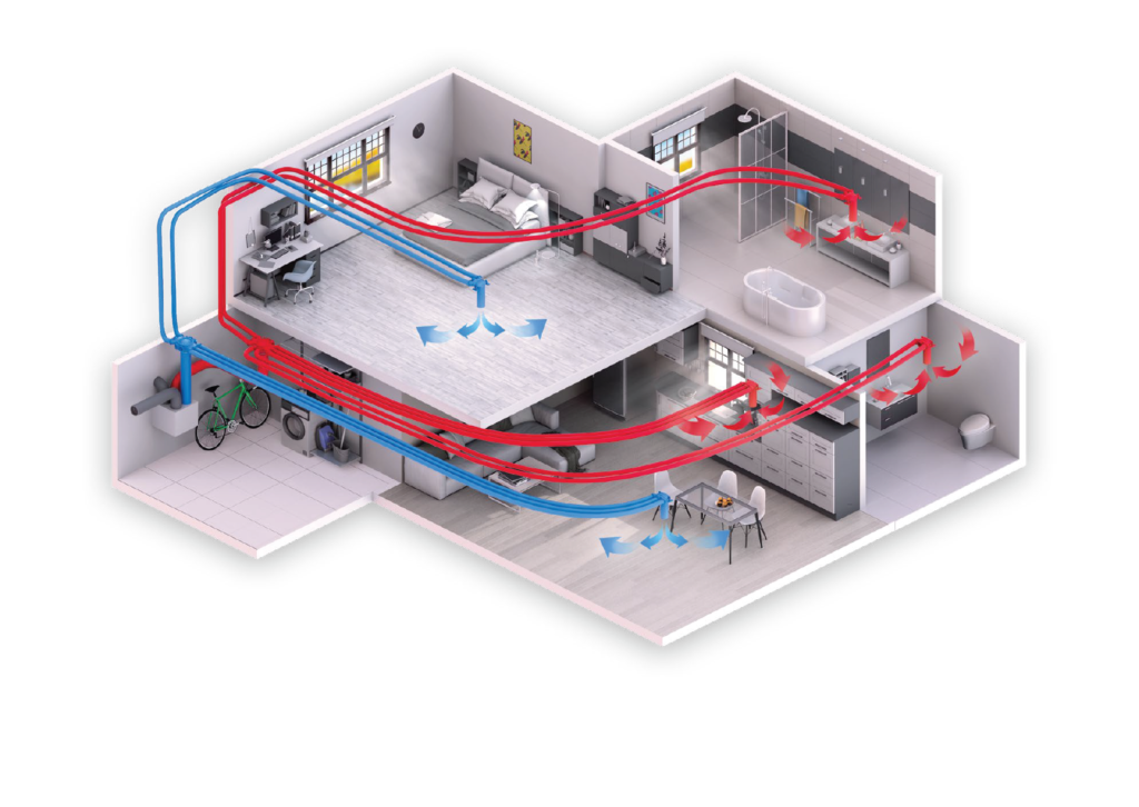 Illustration of Apartment Energy Recovery Ventilation